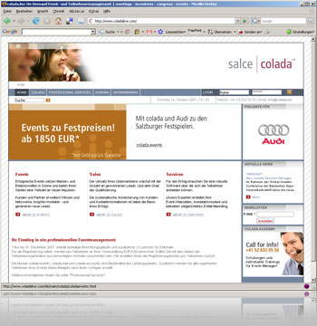 Website colada Eventmanagement Software
