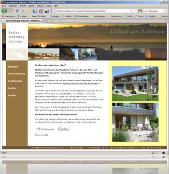 Website Ferienwohnung Adrienne